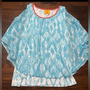 Ruby Rd  Sleeveless Blue Blouse Women’s Size Petite Medium (PM)